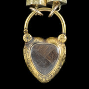 Antique Victorian Scottish Agate Bracelet Heart Padlock Mourning Locket 18ct Gold Circa 1860