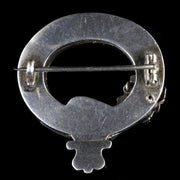 Antique Victorian Scottish Buckle Agate Brooch Silver Circa 1890