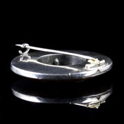 Antique Victorian Scottish Agate Brooch Silver Circa 1860