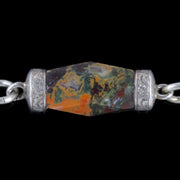 Antique Victorian Scottish Bracelet Agate Silver Padlock Circa 1840