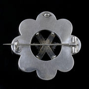 Antique Victorian Scottish Brooch Agate Silver St Andrews Cross Circa 1860