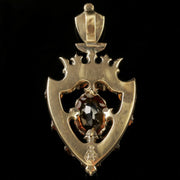 Antique Victorian Scottish Gold Cairngorm Shield Pendant Circa 1860