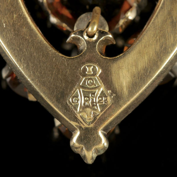Antique Victorian Scottish Gold Cairngorm Shield Pendant Circa 1860