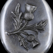 Antique Victorian Scottish Locket Silver Thistle Circa 1880