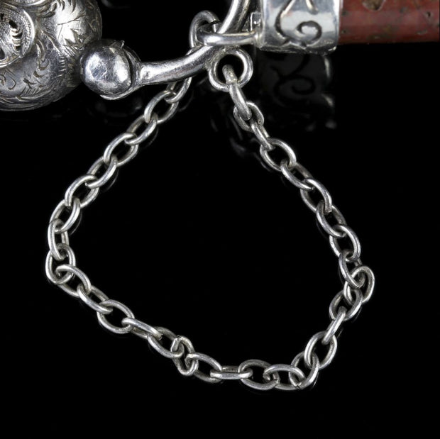 Antique Victorian Scottish Silver Bracelet With Padlock Locket Circa 1860