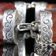 Antique Victorian Scottish Silver Bracelet With Padlock Locket Circa 1860