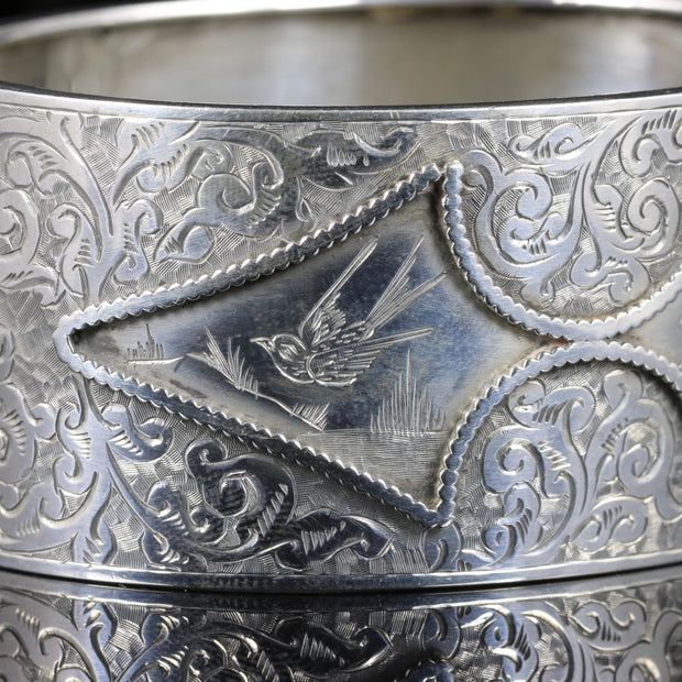 Antique Victorian Silver Bangle Circa 1880