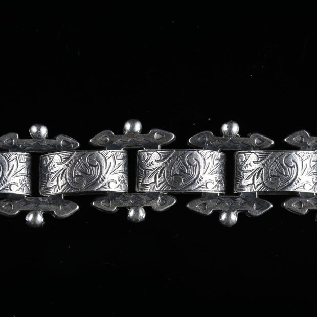 Antique Victorian Silver Collar Necklace Circa. 1880