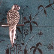 Antique Victorian Silver Cut Steel Parrot Brooch Circa 1900