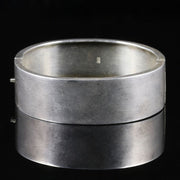 Antique Victorian Silver Ivy Bangle Dated 1881