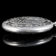 Antique Victorian Silver Locket Engraved Circa 1880