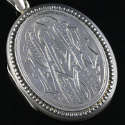 Antique Victorian Silver Locket Engraved Circa 1900