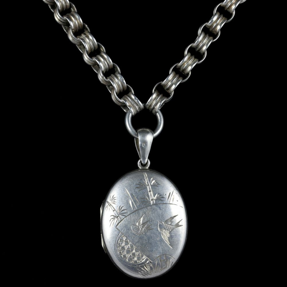 Antique Victorian Silver Locket And Collar Birmingham 1883 – Laurelle ...