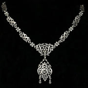 Antique Victorian Silver Paste Necklace Circa 1880