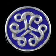 Scottish Blue Celtic Shield Silver Brooch Circa 1940 Iona