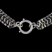 Antique Victorian Sterling Silver Locket Collar Circa 1900