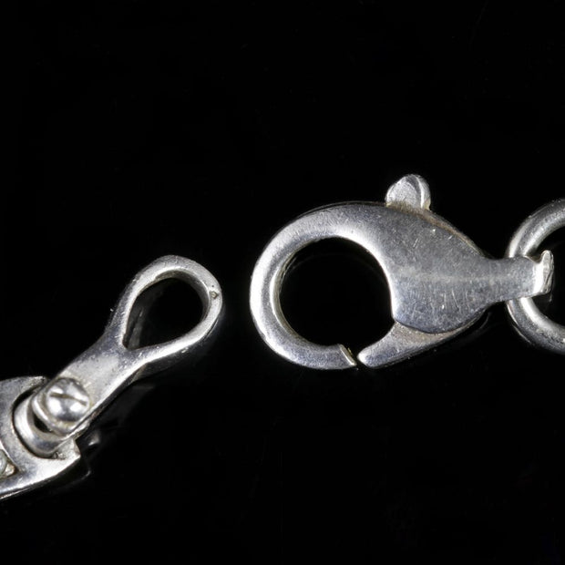 Antique Victorian Sterling Silver Necklace Circa 1880 Paste Necklace
