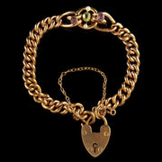 Antique Edwardian Suffragette Bracelet Heart Padlock Circa 1910