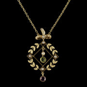 Antique Victorian Suffragette Necklace 15Ct Gold Pendant Circa 1900