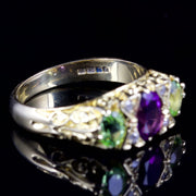 Antique Victorian Suffragette Ring 0.75Ct Amethyst 18Ct Gold Circa 1900