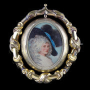 Antique Victorian Swivel Portrait Brooch Circa 1860
