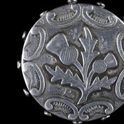 Antique Victorian Thistle Brooch Silver Birmingham 1886