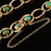 Antique Victorian Turquoise Bracelet 15Ct Solid Gold