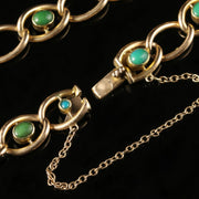Antique Victorian Turquoise Bracelet 15Ct Solid Gold