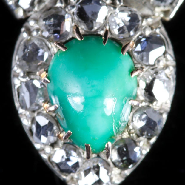 Antique Victorian Turquoise Pearl 1Ct Diamond Pendant