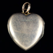Antique Victorian Turquoise Pearl Heart Locket 9Ct Gold Circa 1900