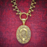 Antique Victorian Locket Collar Necklace 18Ct Gold On Silver Circa 1880