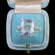 Aquamarine Diamond Ring 20Ct Aqua 18Ct Gold