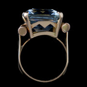 Aquamarine Cocktail Ring 14Ct Gold Circa 1950