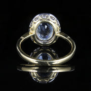 Aquamarine Diamond Cluster Engagement Ring 18Ct Gold
