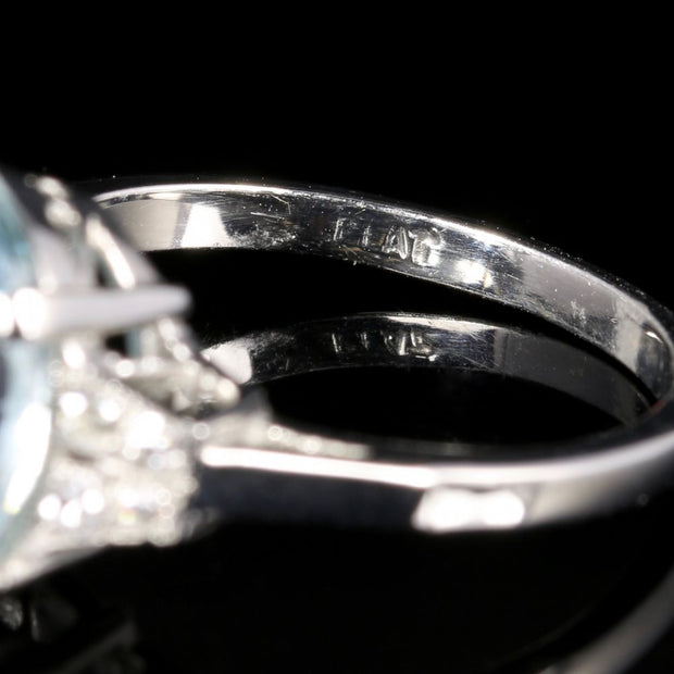 Aquamarine Diamond Engagement Ring Platinum