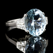 Aquamarine Diamond Engagement Ring Platinum