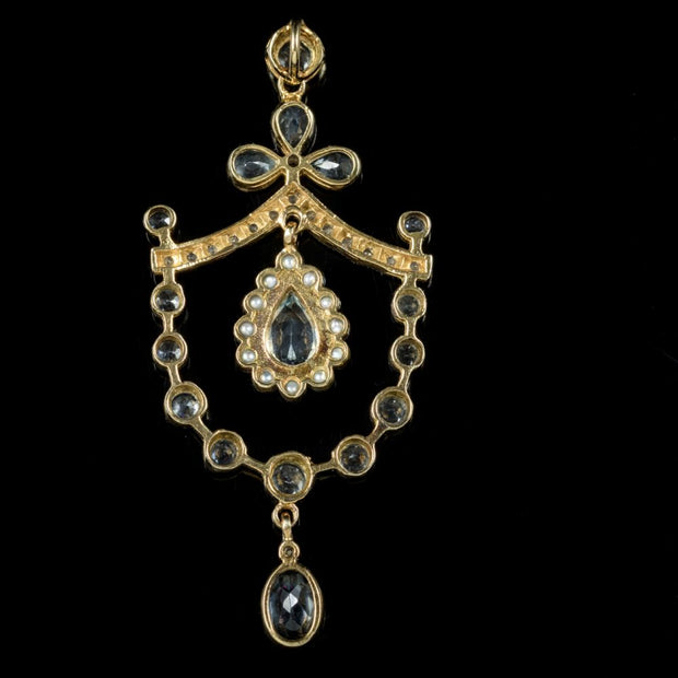Aquamarine Diamond Pendant 18Ct Gold