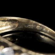 Aquamarine Diamond Ring 9Ct Gold