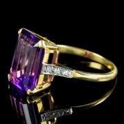 Art Deco Amethyst Diamond Ring 7ct Amethyst Circa 1930