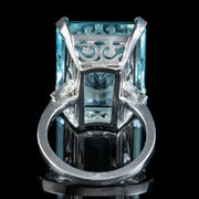 Art Deco Aquamarine Diamond Cocktail Ring 23.5ct Aqua Circa 1920