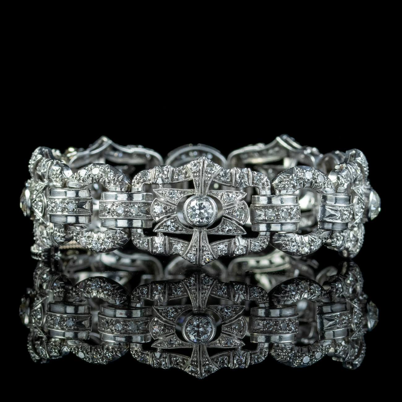 Art Deco Diamond Bracelet Platinum 9ct Of Diamond – Laurelle Antique ...