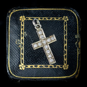 Art Deco Diamond Cross Pendant 18ct Gold 