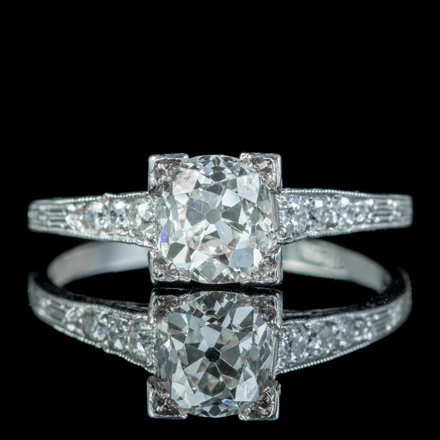 Art Deco Diamond Solitaire Engagement Ring 1ct Of Diamond Circa 1920