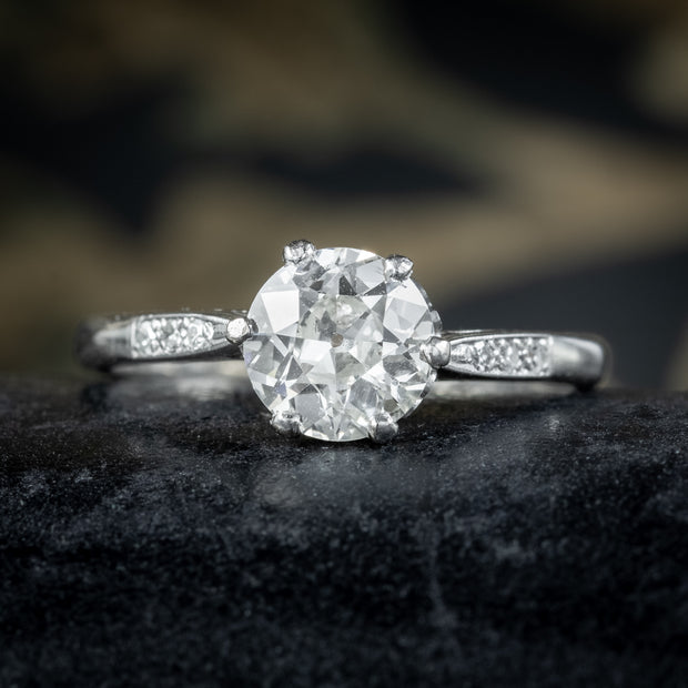 Art Deco Diamond Solitaire Ring 1.20ct Diamond