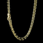 Art Deco Double Chain Silver Gilt With Snake Clip 