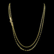 Art Deco Double Chain Silver Gilt With Snake Clip 