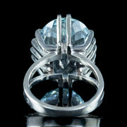 Art Deco French Aquamarine Cocktail Ring 20ct Aqua