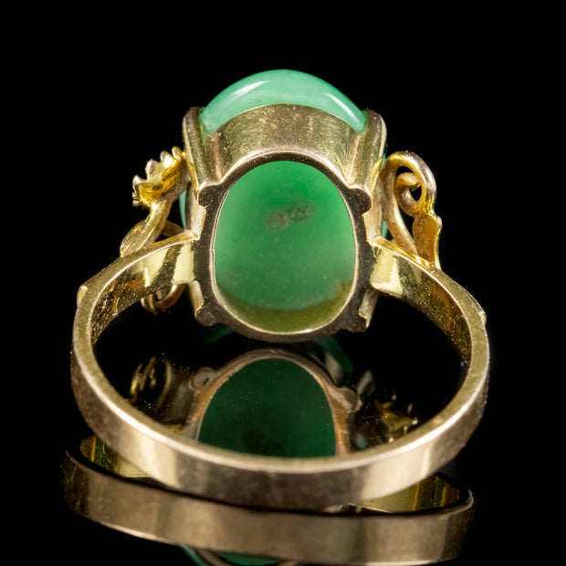 Art Deco Jade Ring 14ct Gold Circa 1930