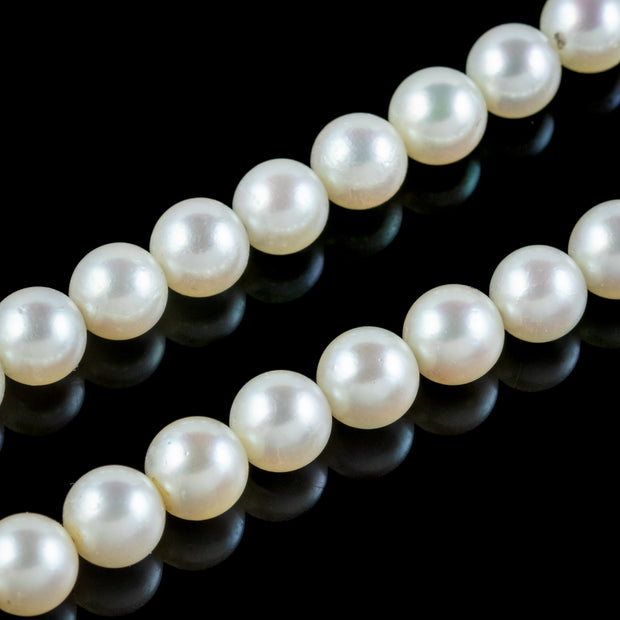 Art Deco Pearl Matinee Necklace 14ct Gold Pearl Clasp