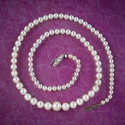 Art Deco Pearl Necklace 14ct Gold Clasp